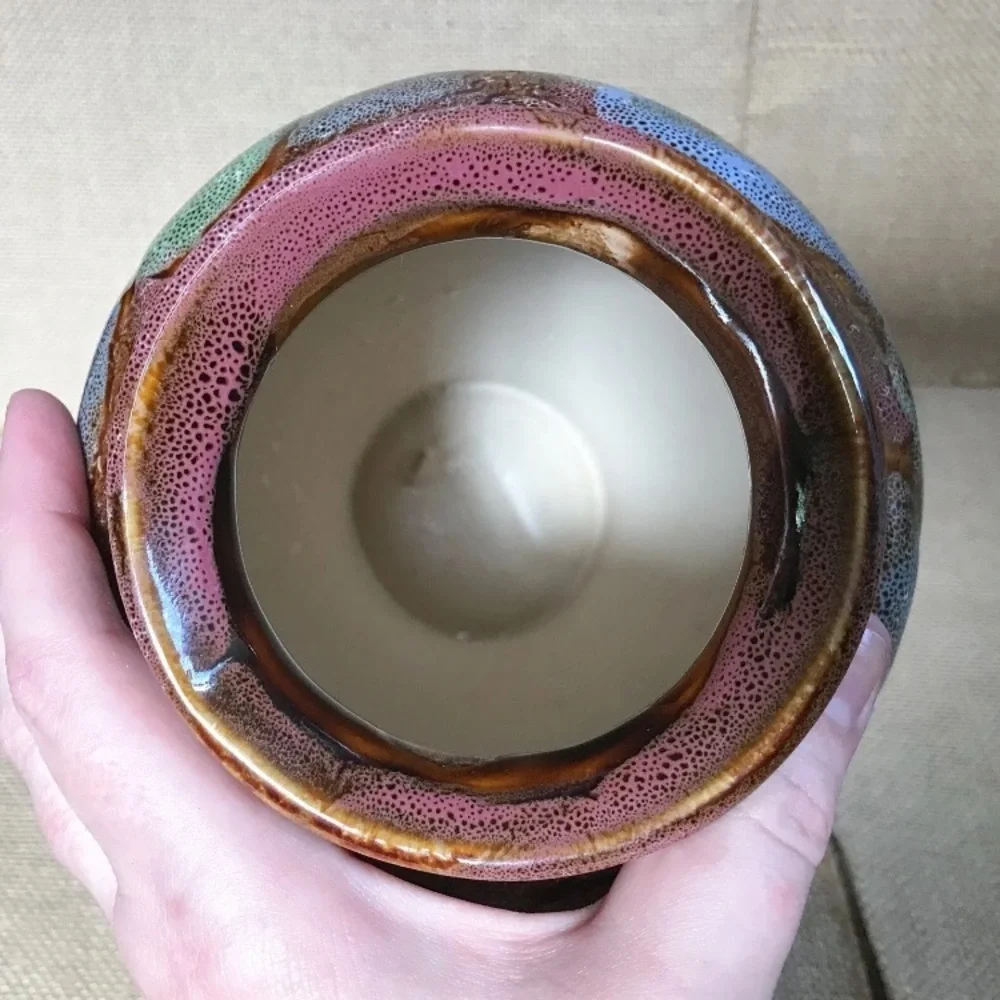 Abstract Pattern Colorful Vase 9 1/4 Inches Art Pottery Boho Southwestern